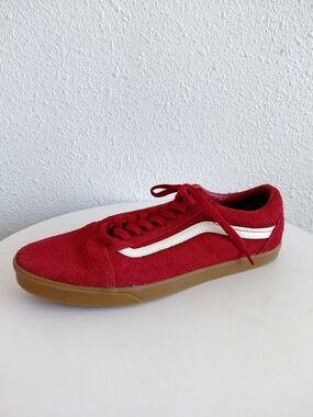 Vans Red Suede Low-Top Sneakers